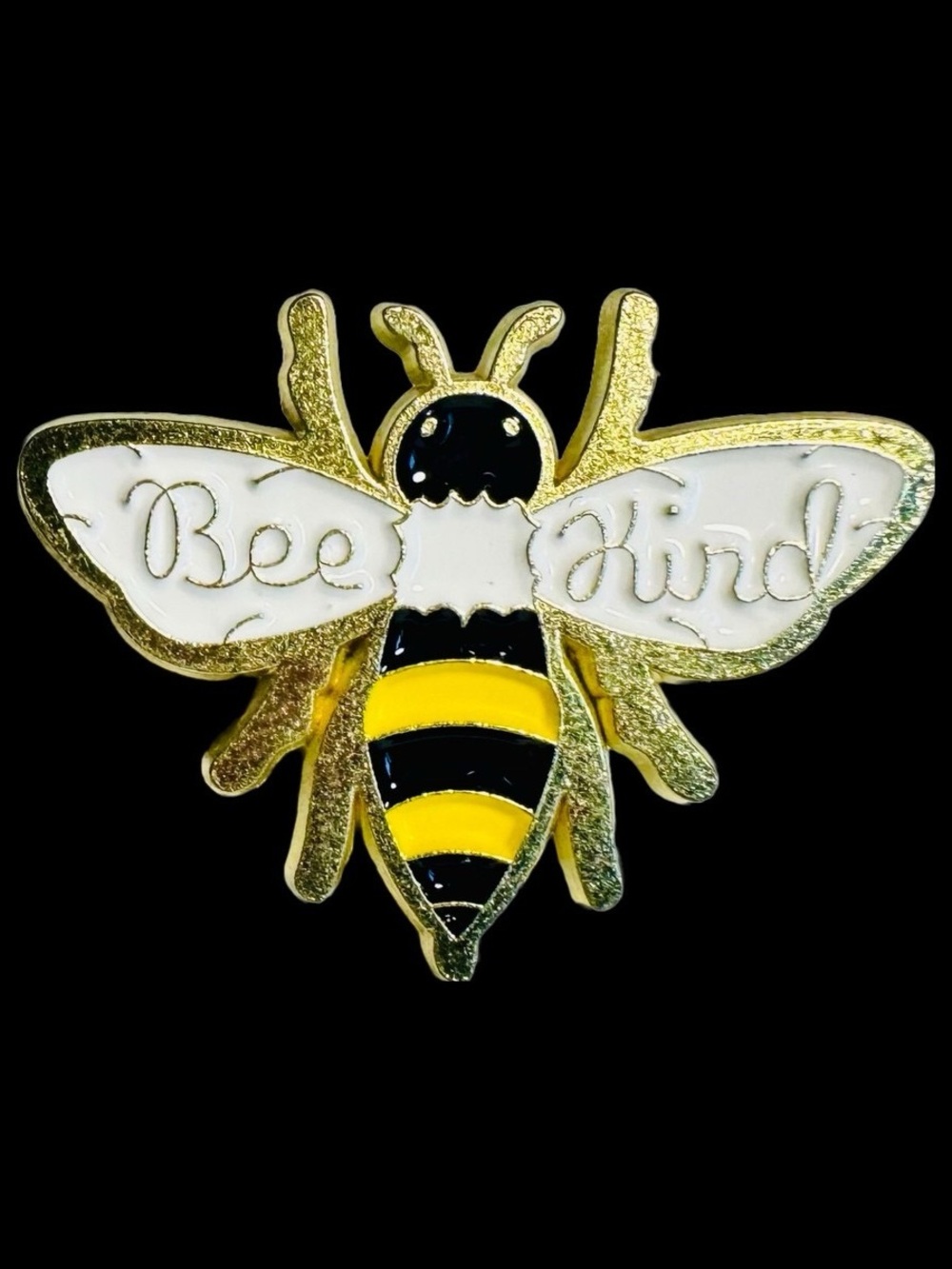 Bee Kind Enamel Pin - Gold, Yellow, Black, White - Picture 3 of 3